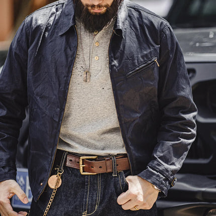 Oil-Waxed Canvas Slim-Fit Jacket Men