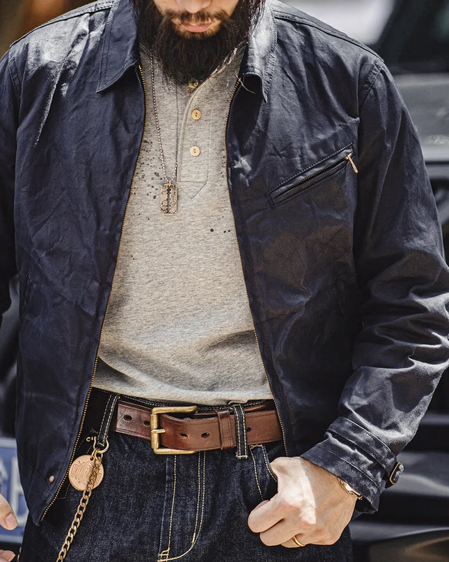 Oil-Waxed Canvas Slim-Fit Jacket Men