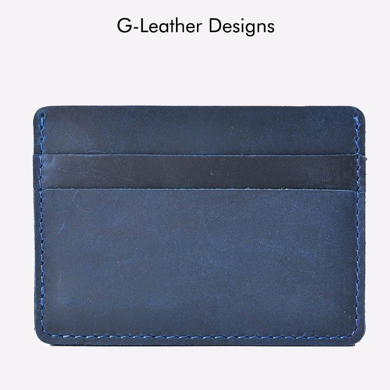 Vintage Crazy Horse Leather Card Holder