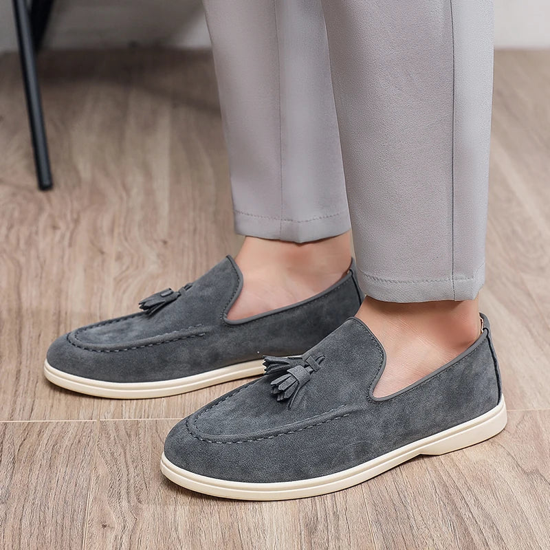 Luxury Suede & Leather Loafers – Men’s Slip-On Driving-HighTouch