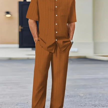 Men’s Summer Business Casual Set – Classic Shirt & Trousers