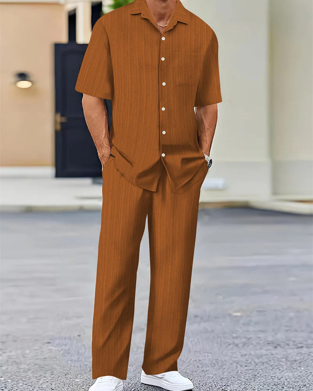 Men’s Summer Business Casual Set – Classic Shirt & Trousers