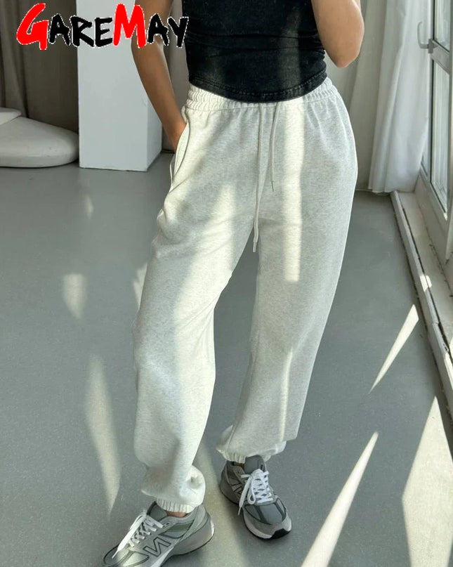High-Waist Oversized Cotton Sweatpants Women
