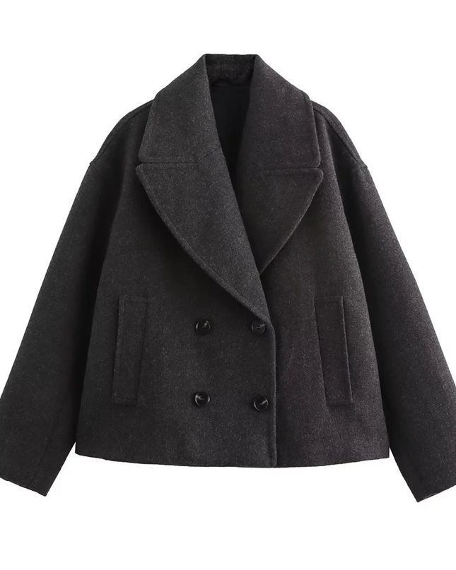 Wool-Collar Double-Breasted Women's Coat – Tailored Autumn Statement