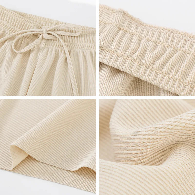 Summer Ice‑Silk Ankle‑Length Wide‑Leg Pants – Lightweight & Relaxed Fit-HighTouch