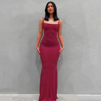 Sexy Spaghetti-Strap Black Trumpet Maxi Dre-HighTouch