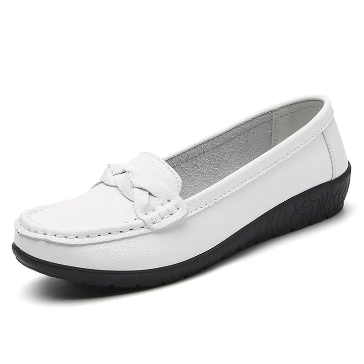 Diana - Genuine Leather Moccasin Loafers ~ Big Size-HighTouch