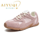 Women’s Genuine Leather Retro German Trainers Shoes-HighTouch
