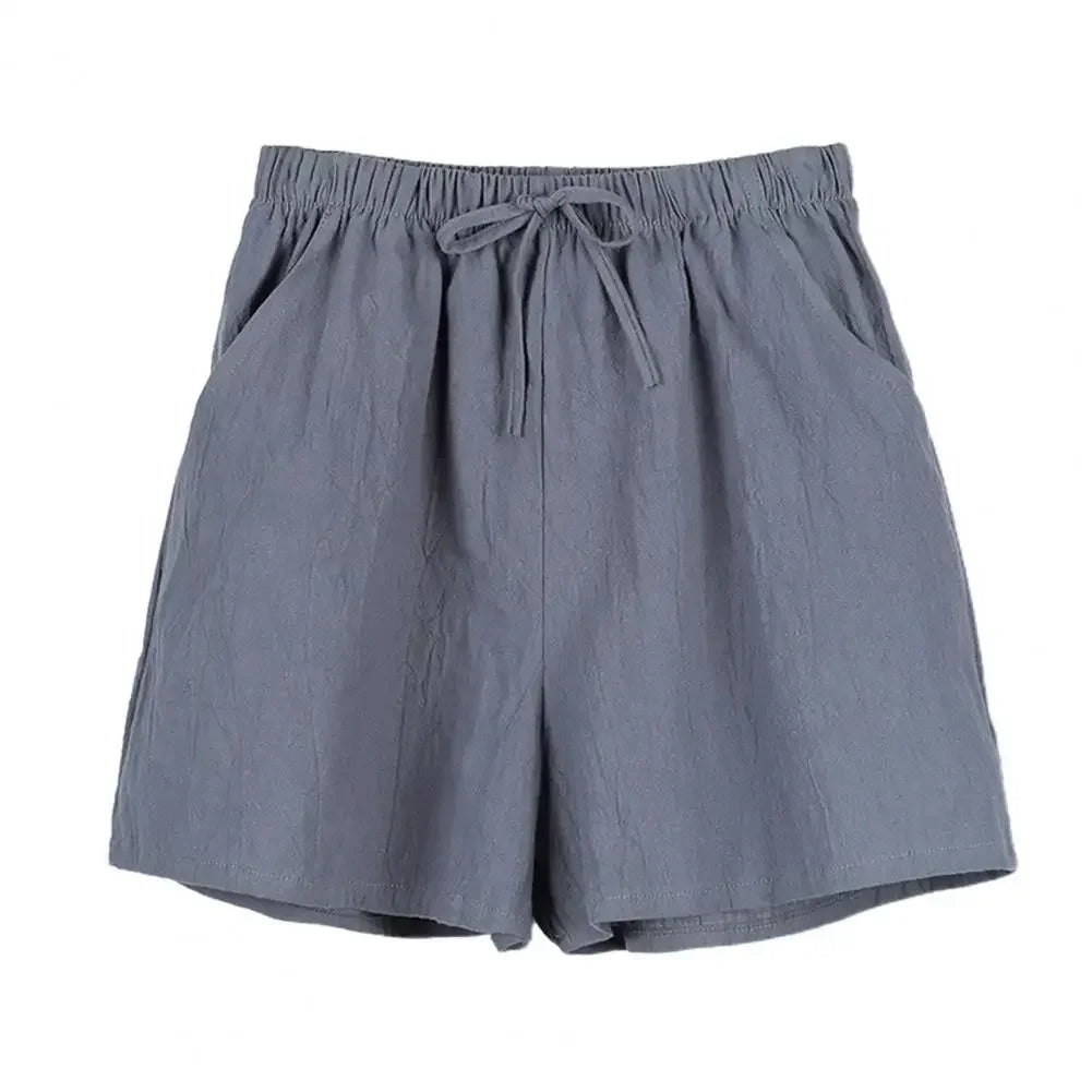 Women’s High-Waist Cotton Linen Shorts-HighTouch