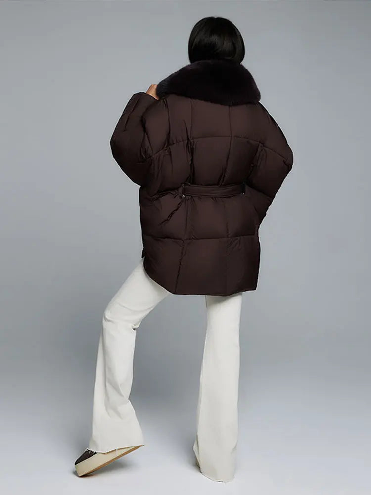 Women’s Faux Fur Collar Coat – Chic Batwing Sleeve Streetwear Jacket-HighTouch