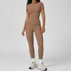 Women High Waist Yoga Set 2 Piece Fitness Gym Wear-HighTouch