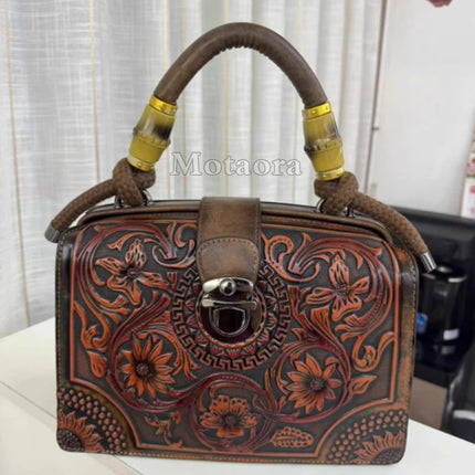 Vintage PU Wide-Strap Bucket Crossbody Bag – Large Capacity Shoulder Satchel for Women