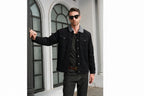 Men Corduroy Jacket Casual Vintage Button Up Coat-HighTouch
