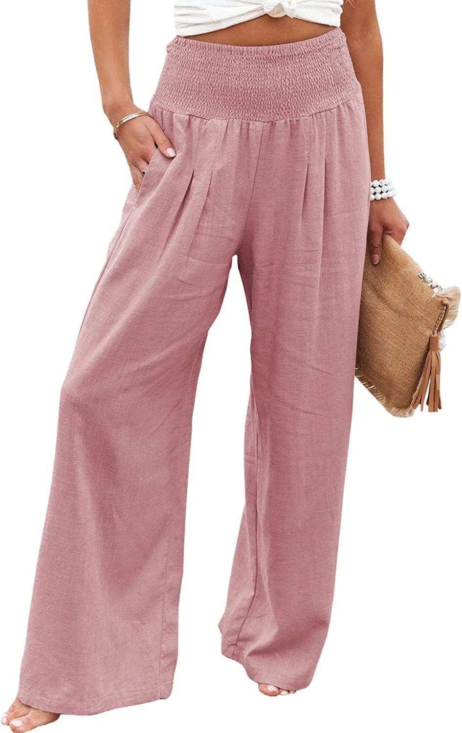 Comfort & Style – Cotton Pull-On Casual Pants for Women-HighTouch
