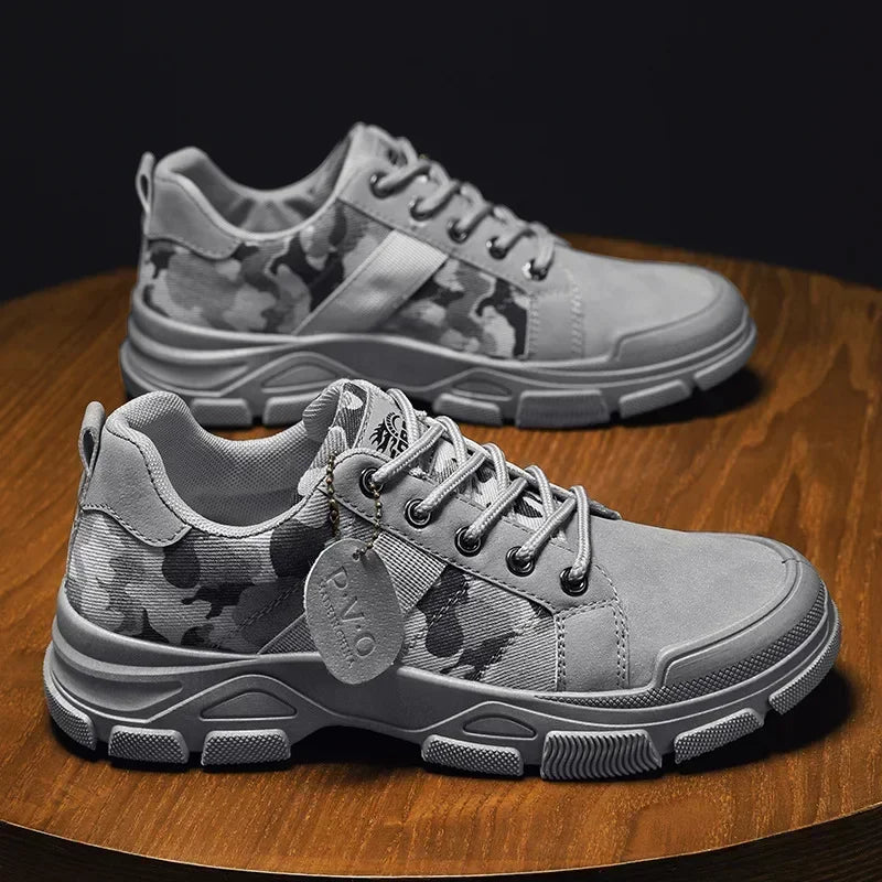 Stivali alti da uomo con suola piatta mimetici