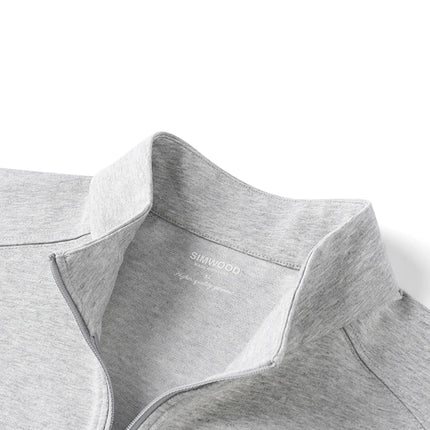 SIMWOOD | Sorona Half-Zip Long Sleeve Tee – Regular Fit T-Shirts, 230gsm