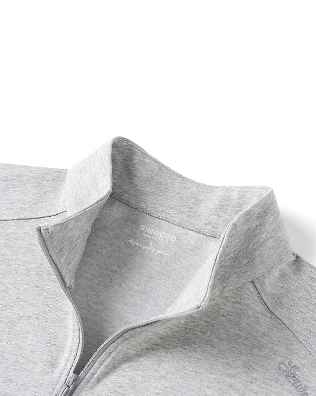SIMWOOD | Sorona Half-Zip Long Sleeve Tee – Regular Fit T-Shirts, 230gsm
