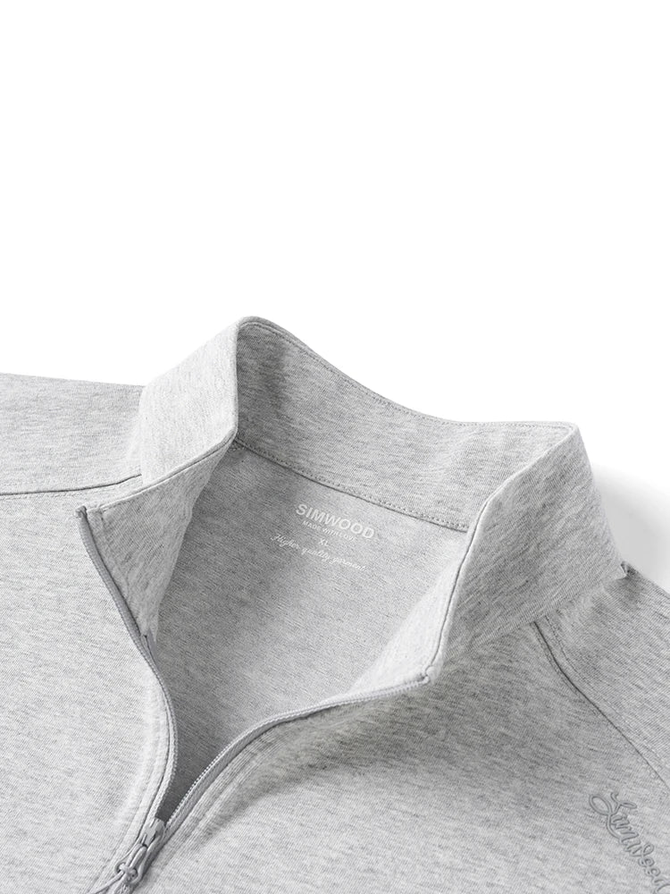 SIMWOOD | Sorona Half-Zip Long Sleeve Tee – Regular Fit T-Shirts, 230gsm