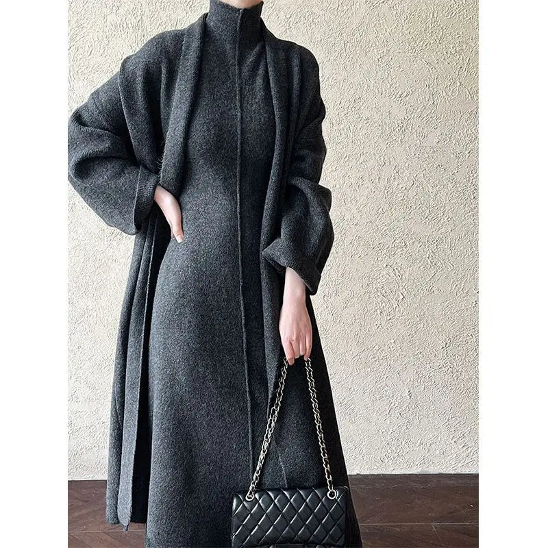 Women’s Knit Dress & Long Cardigan Set-HighTouch