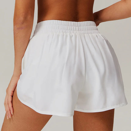 Women's Dual-Layer High-Waist Pocket Yoga Shorts
