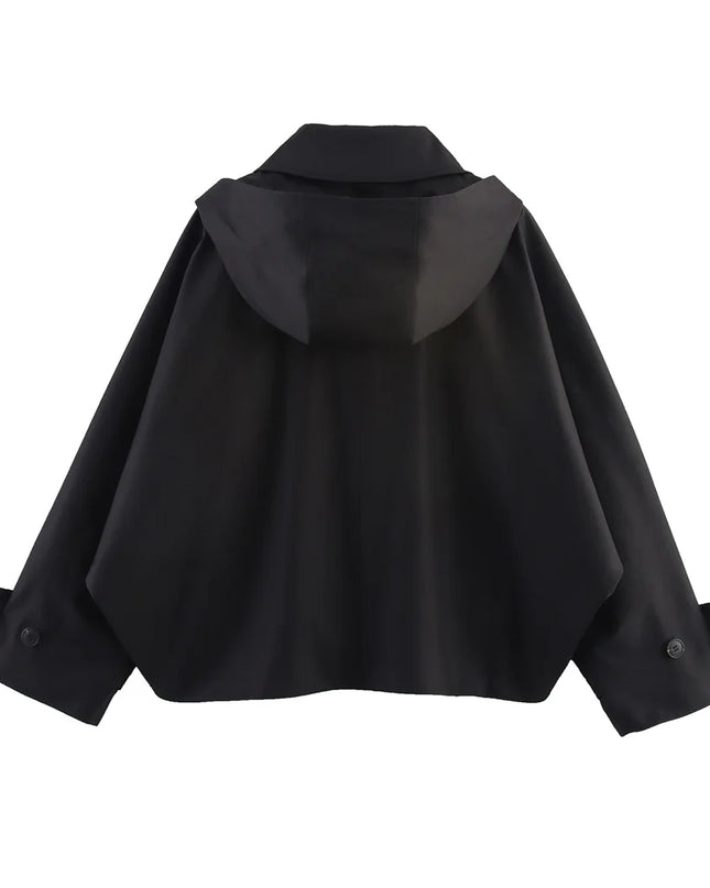 Men’s Hooded Lapel Single-Breasted Short Trench Coat