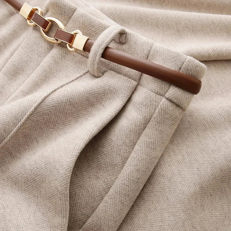 Aveline Wool Straight-Leg Trousers