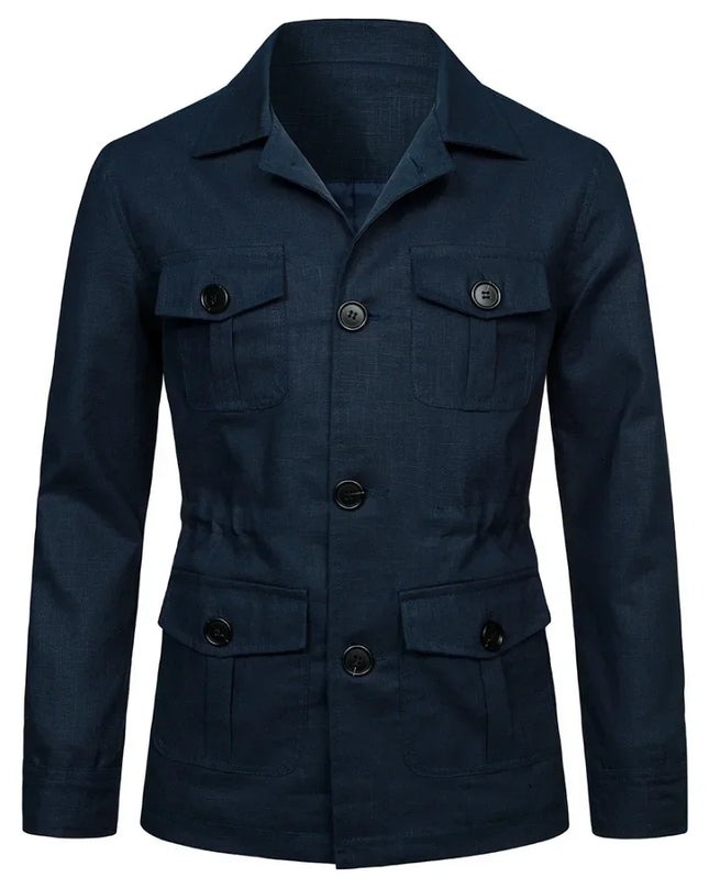 Retro British Linen Safari Jacket for Men