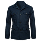Retro British Linen Safari Jacket for Men-HighTouch