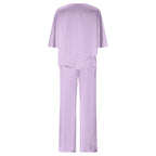Pants Suit Two Piece Set Soild Female Outfit Summer