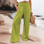 Comfort & Style – Cotton Pull-On Casual Pants for Women-HighTouch