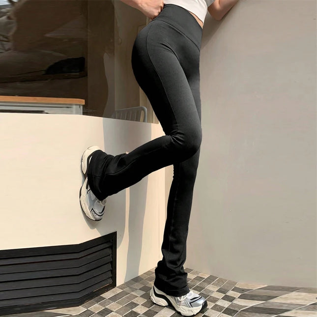 High-Waisted Micro-Flare Compression Yoga & Outdoor Fitness Pants for Women