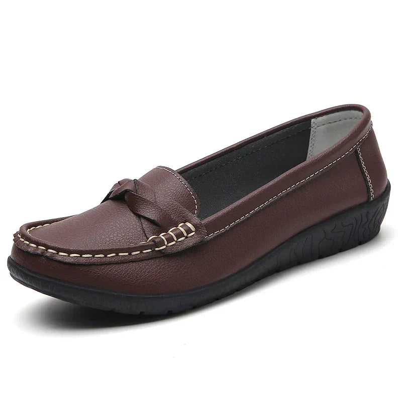 Diana - Genuine Leather Moccasin Loafers ~ Big Size-HighTouch