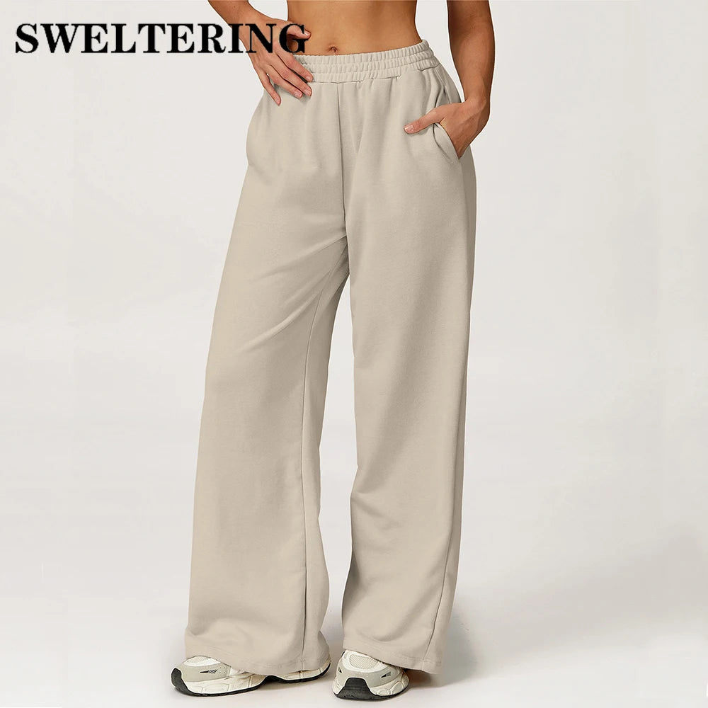 High-Waisted Wide-Leg Yoga & Gym Flared Trousers for Women-HighTouch