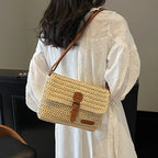 New Fashionable Straw Women's Bag, Trendy Vacation Casual Shoulder Crossbody Bag, Women's Versatile Stylish Straw Women's Bag-HighTouch