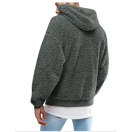 Solid Plush Y2K Streetwear Hoodie Men