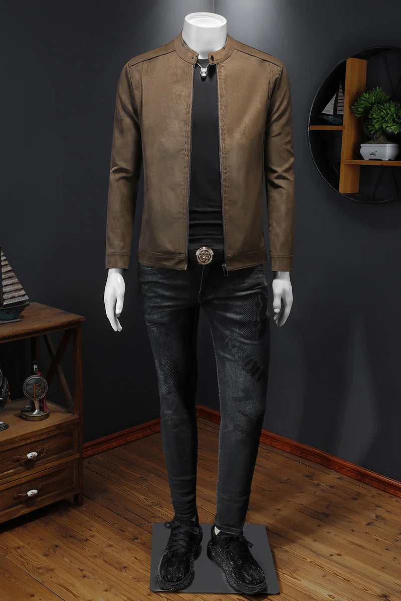 Genuine Leather Motorcycle Jacket For Men