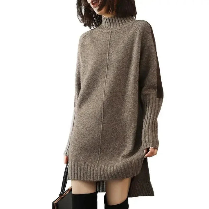 Women’s Oversized Turtleneck Sweater Dress for Winter