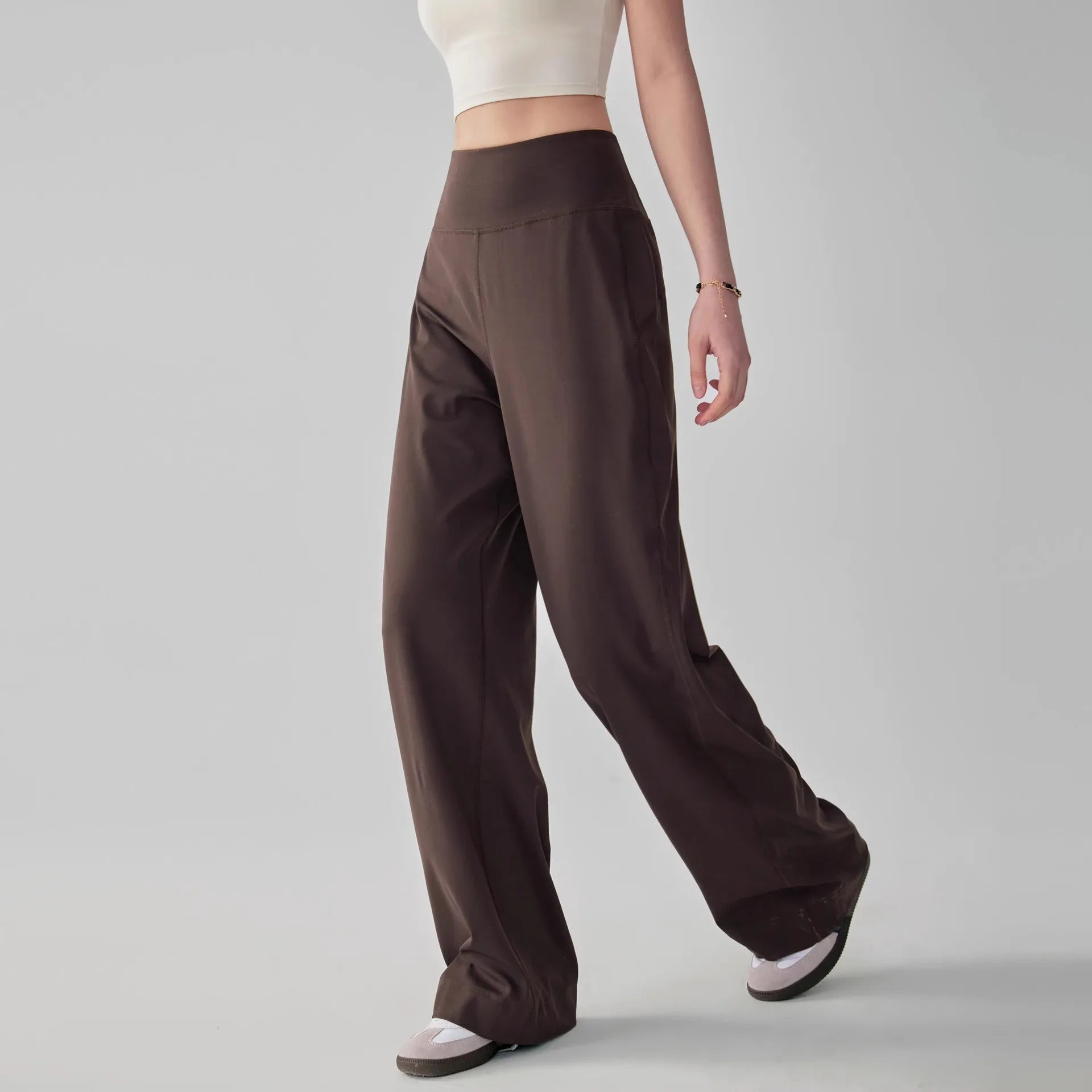 High-Waisted Stretch Lounge Sweatpants with Pockets