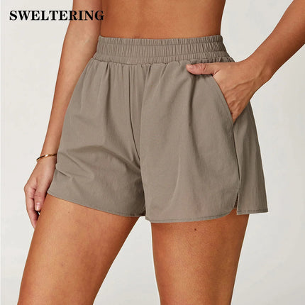 High-Waist Compression Yoga Shorts