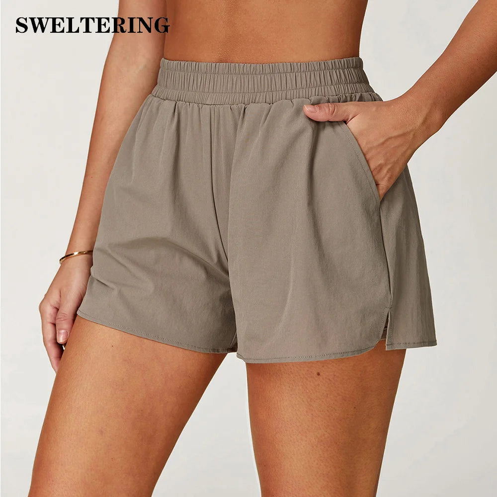 High-Waist Compression Yoga Shorts