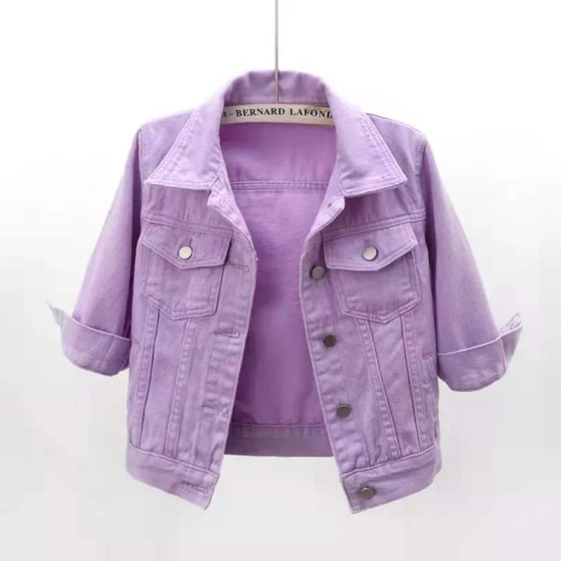 Trendy Womens Short Denim Jacket-HighTouch
