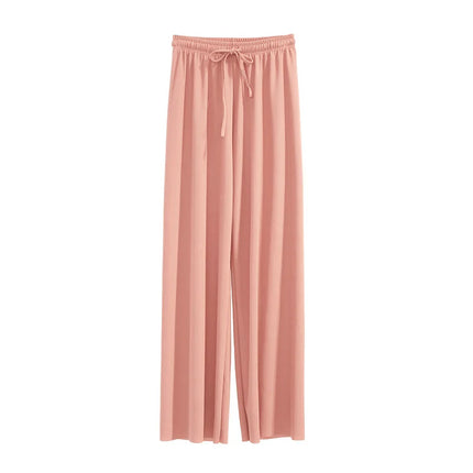 Summer Ice‑Silk Ankle‑Length Wide‑Leg Pants – Lightweight & Relaxed Fit
