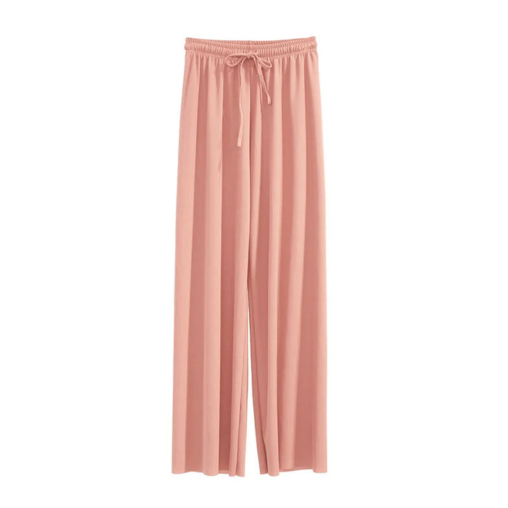 Summer Ice‑Silk Ankle‑Length Wide‑Leg Pants – Lightweight & Relaxed Fit-HighTouch