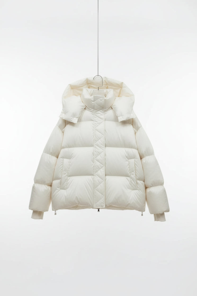 Warm Cotton Hooded Short Jacket for Women-HighTouch
