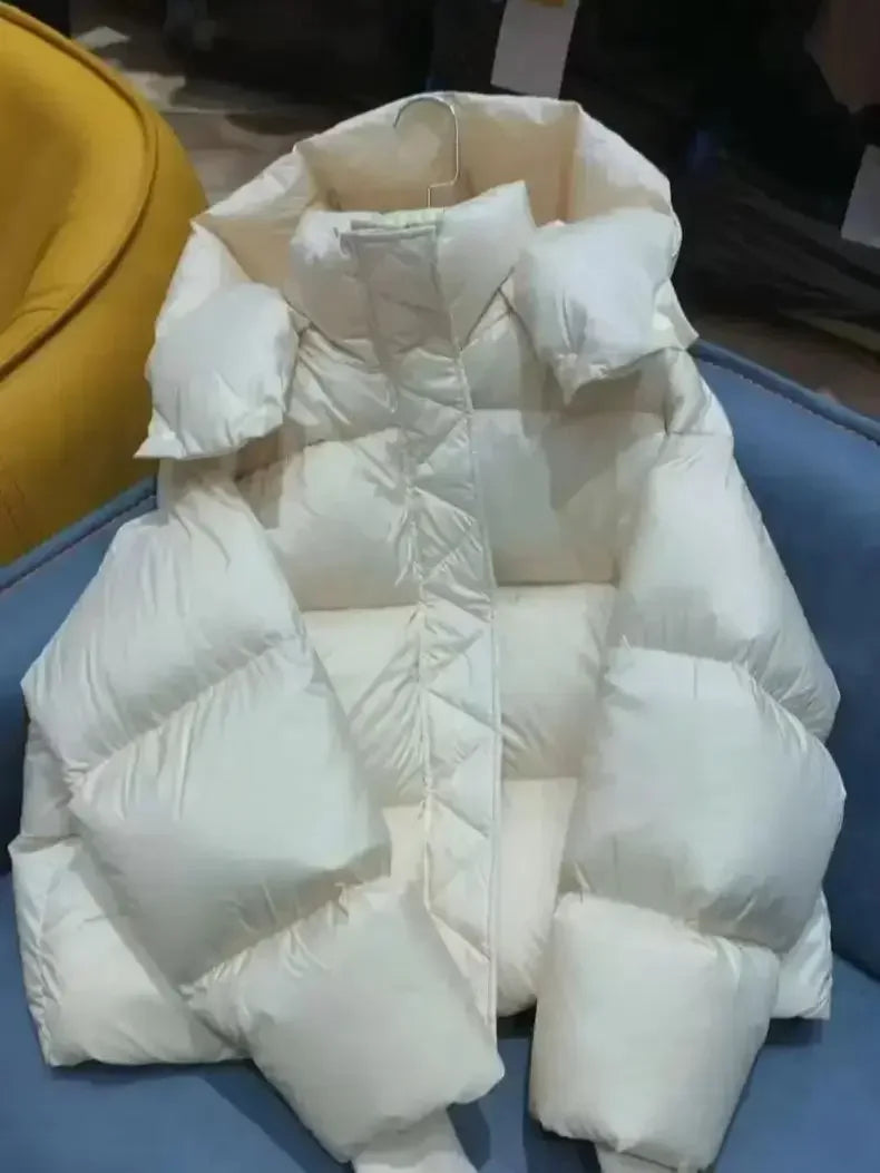 Warm Cotton Hooded Short Jacket for Women