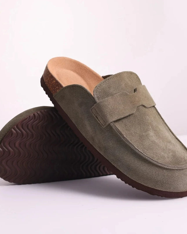 Crestar Cork Suede Mules – Arch Support Meets Effortless Style