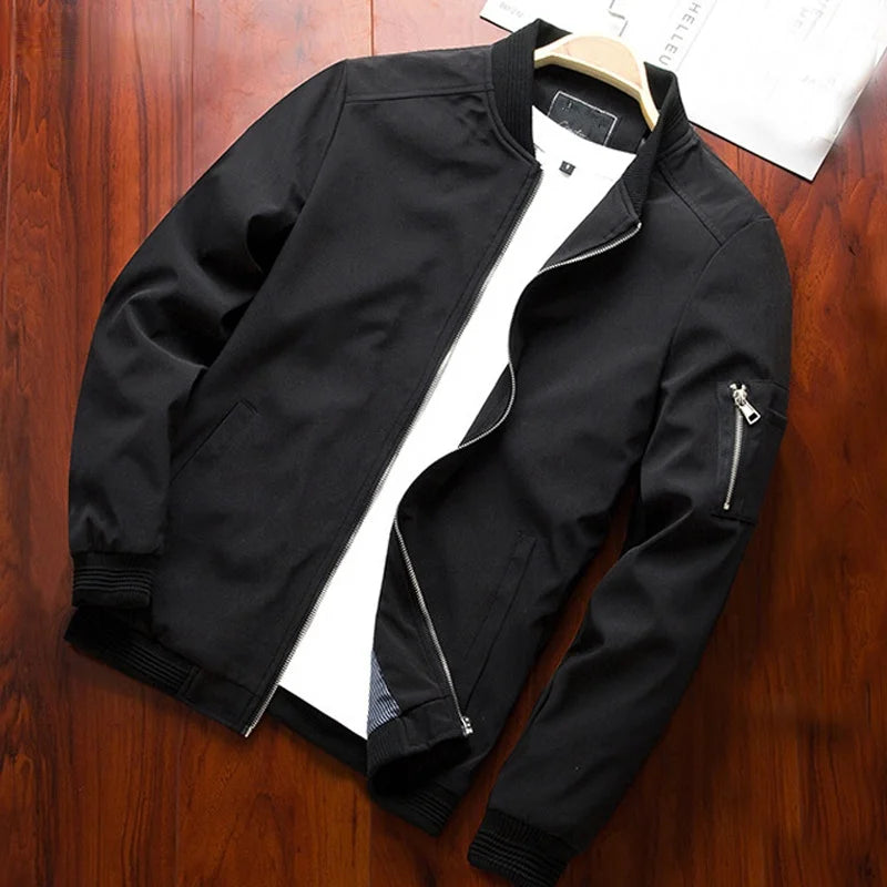 Lightweight Slim Fit Bomber Jacket for Men-HighTouch