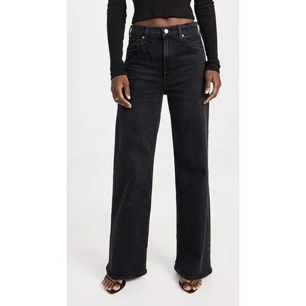 High Waisted White Stretch Straight Leg Jeans