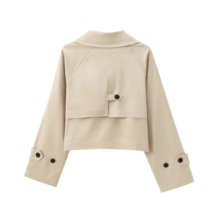 Koekop Women’s Short Solid‑Color Trench Coat