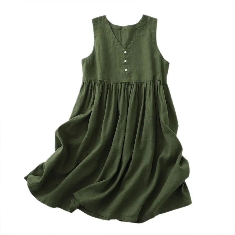 Signature Cotton Linen Midi Dress